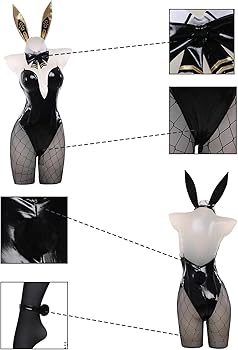 Amazon.co.jp: [神併良品] ノワール コスプレ ウィッグ付き 黒ウサギ